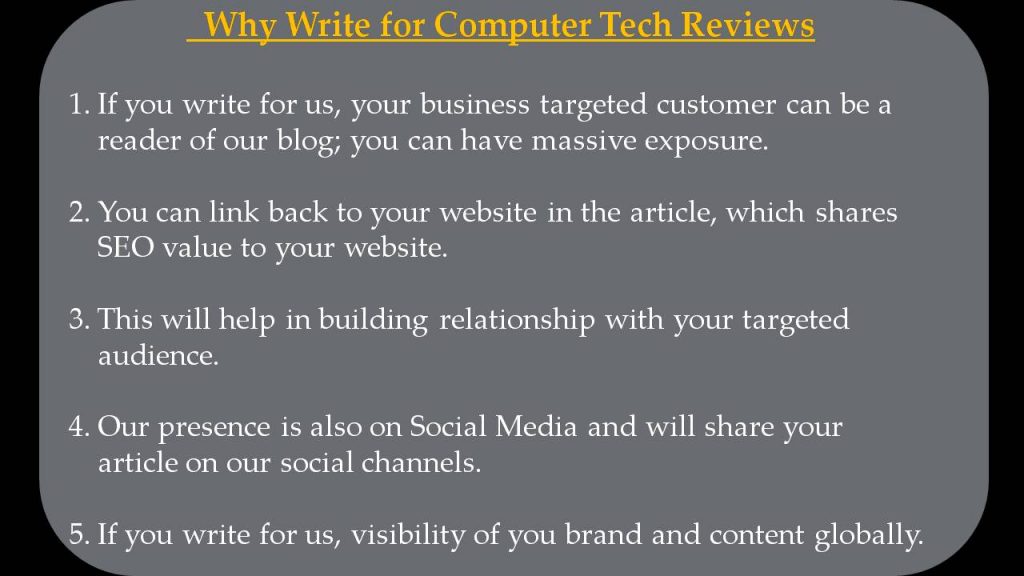 5G Write For Us - Why Write for Computer Tech Reviews