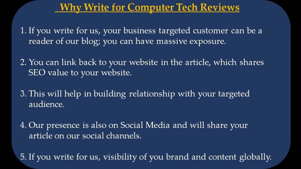 Artificial Intelligence Write For Us - Why Write for Computer Tech Reviews