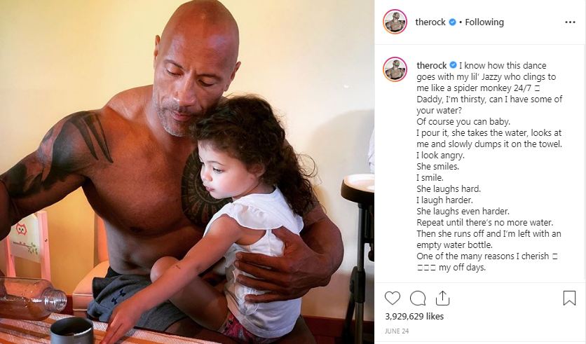 Dwayne Johnson The Rock with her Daughter