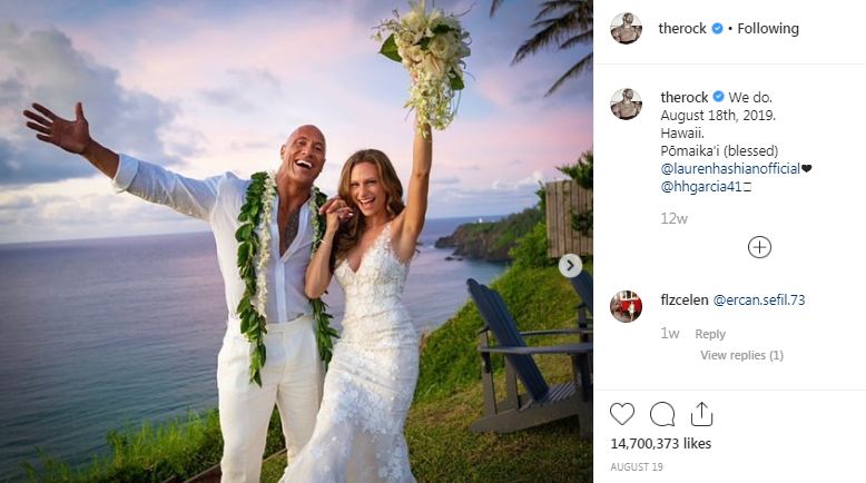 Dwayne Johnson The Rock with his Wife