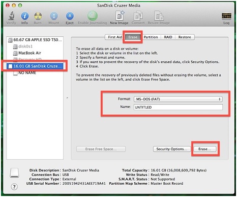 How to format flash drive on Mac Step 4.