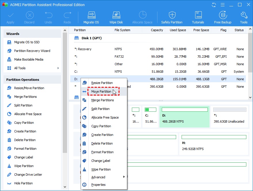 Move Partition