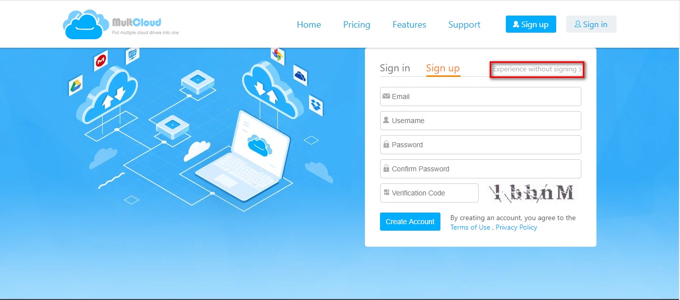 MultCloud SignUp