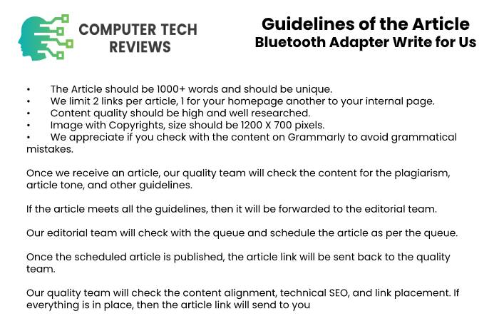 Guidelines of the Article – Bluetooth Adapter Write for Us