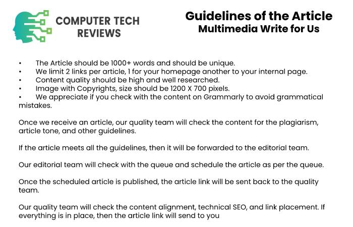 Guidelines of the Article – Multimedia Write for Us