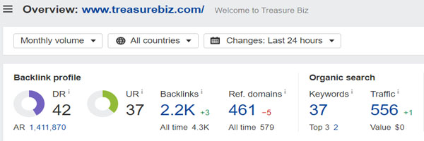 Domain Rating of Tressure Biz