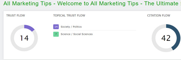 Trust Flow of All Marketing Tips 