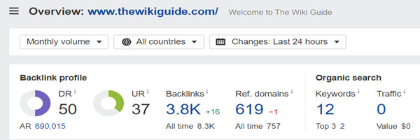 Domain Rating of The Wiki Guide