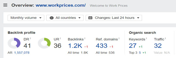 Domain Rating of Work Prices