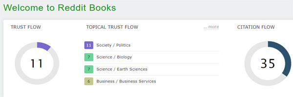 Trust Flow of Reddit Books