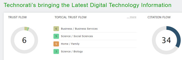Trust Flow of Technorati Blogs