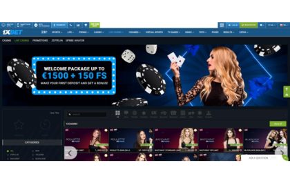 Go to 1xBet and play live casino