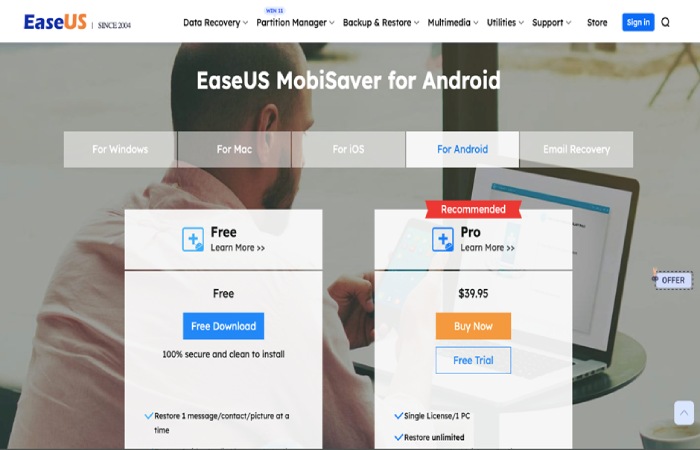 Top 3. EaseUS MobiSaver for Android
