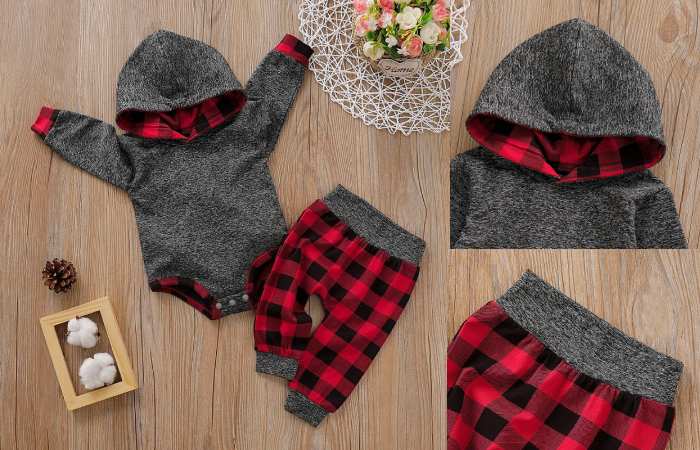 Baby Long-Sleeve Cool And Stylish Hoody 2pcs Set