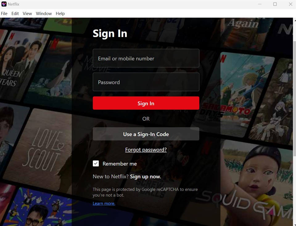 Log In to Netflix