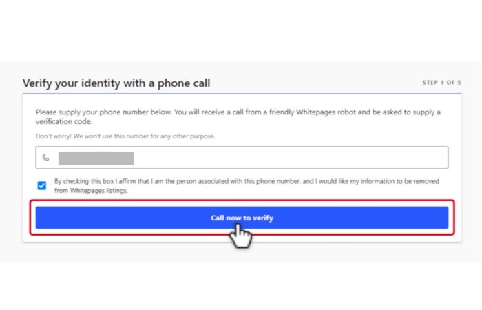 Verify with phone call