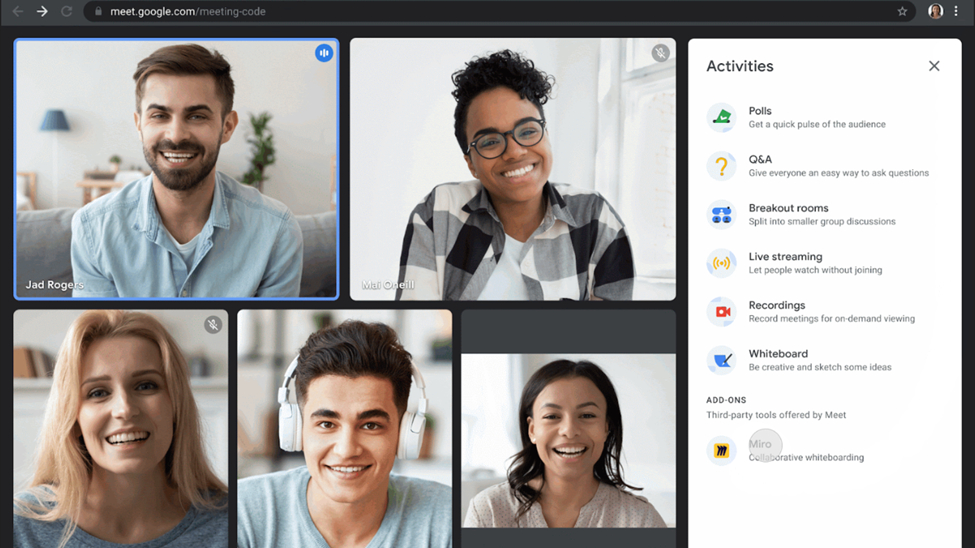 Google Meet for video calls