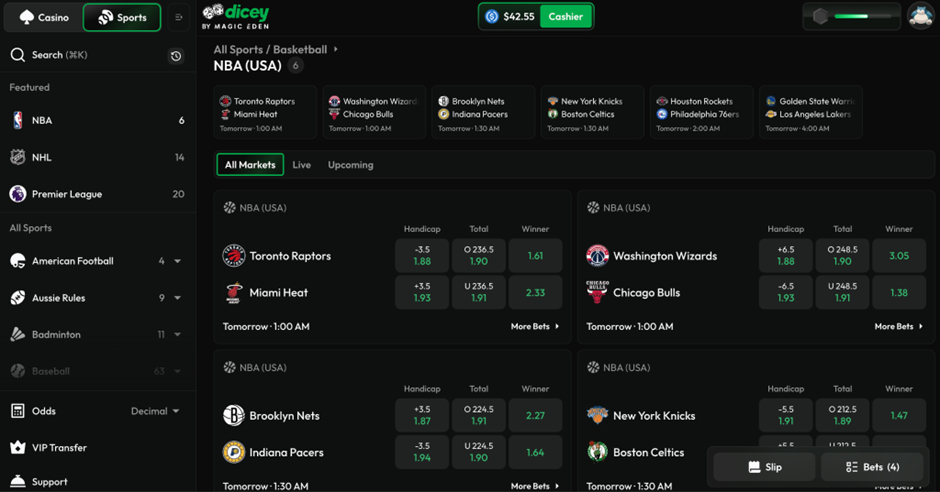 Step 4: Navigate to NBA Playoffs Betting Markets