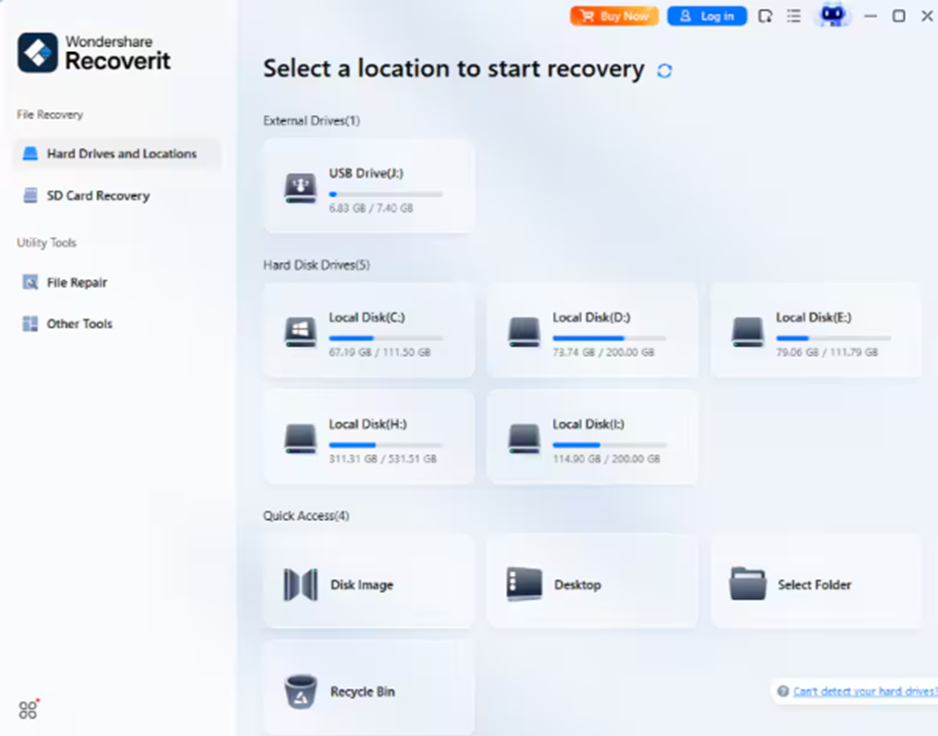 Free SD Memory Card Data Recovery: Recover Deleted Files Safely 1 Connect the SD card and select it in Recoverit