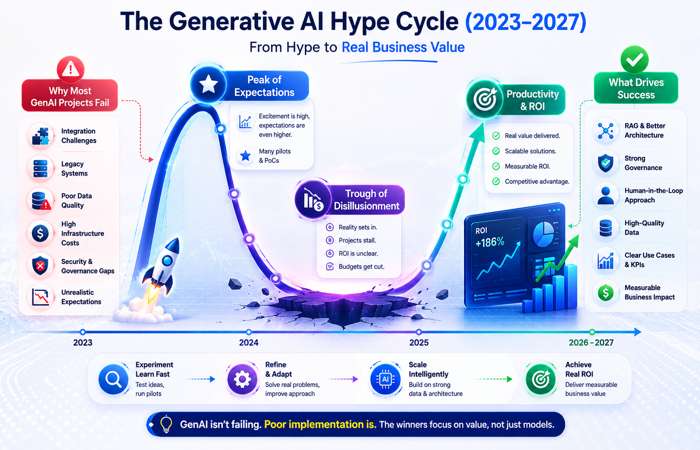 The Complete Guide to Generative AI (2026) 2 Hype Cycle Infographic