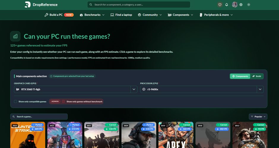 Use Game-Specific Benchmark Data