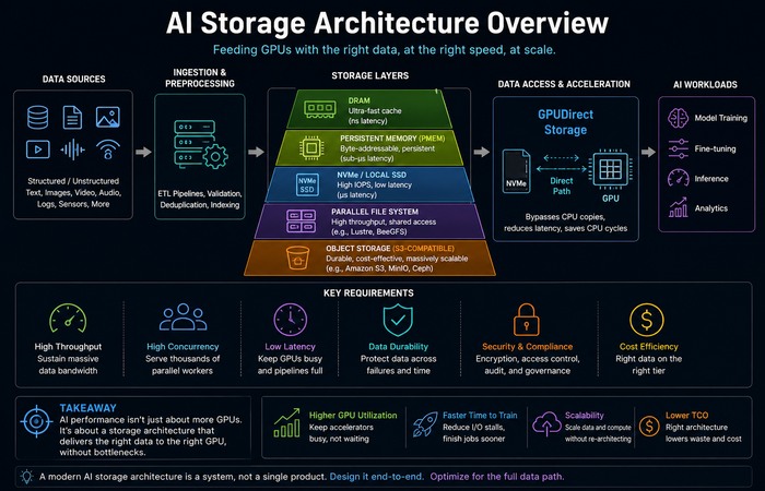 AI Storage Infrastructure: How to Keep Modern AI Systems Fed 1 ai storage architecture overview