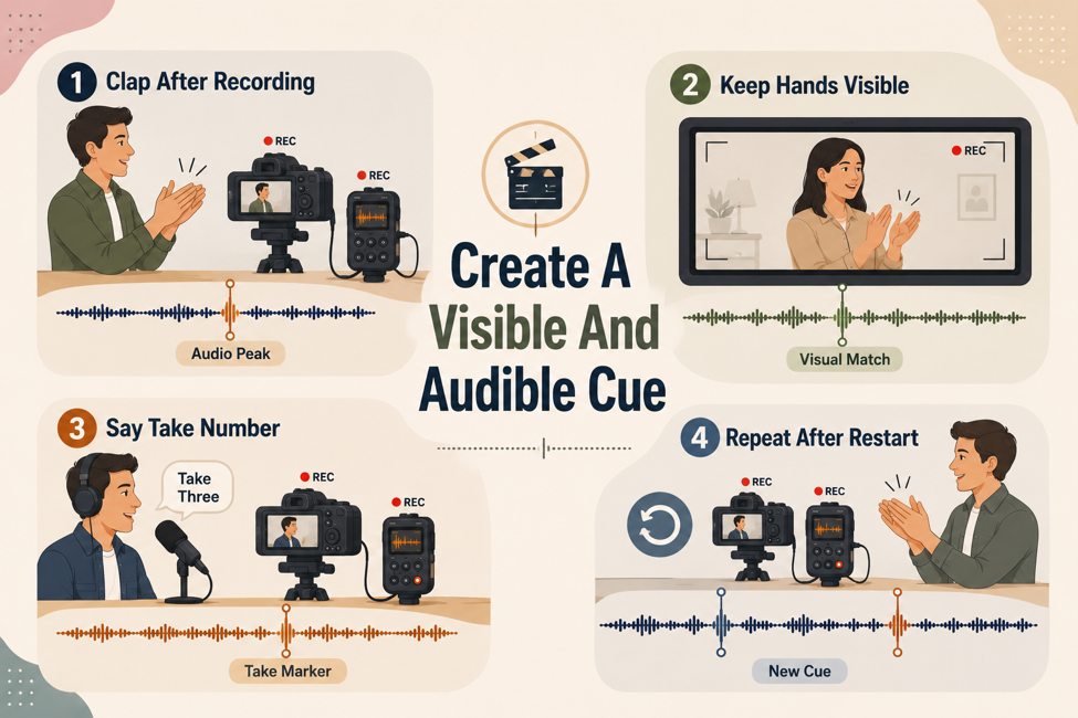 How to Prevent Audio Sync Problems When Recording Video Separately 1 habits create visible audible cue