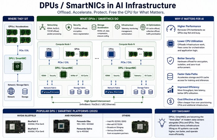 AI Networking Infrastructure: The Fabric Behind Modern GPU Clusters 5 dpu smartnic ai infrastructure