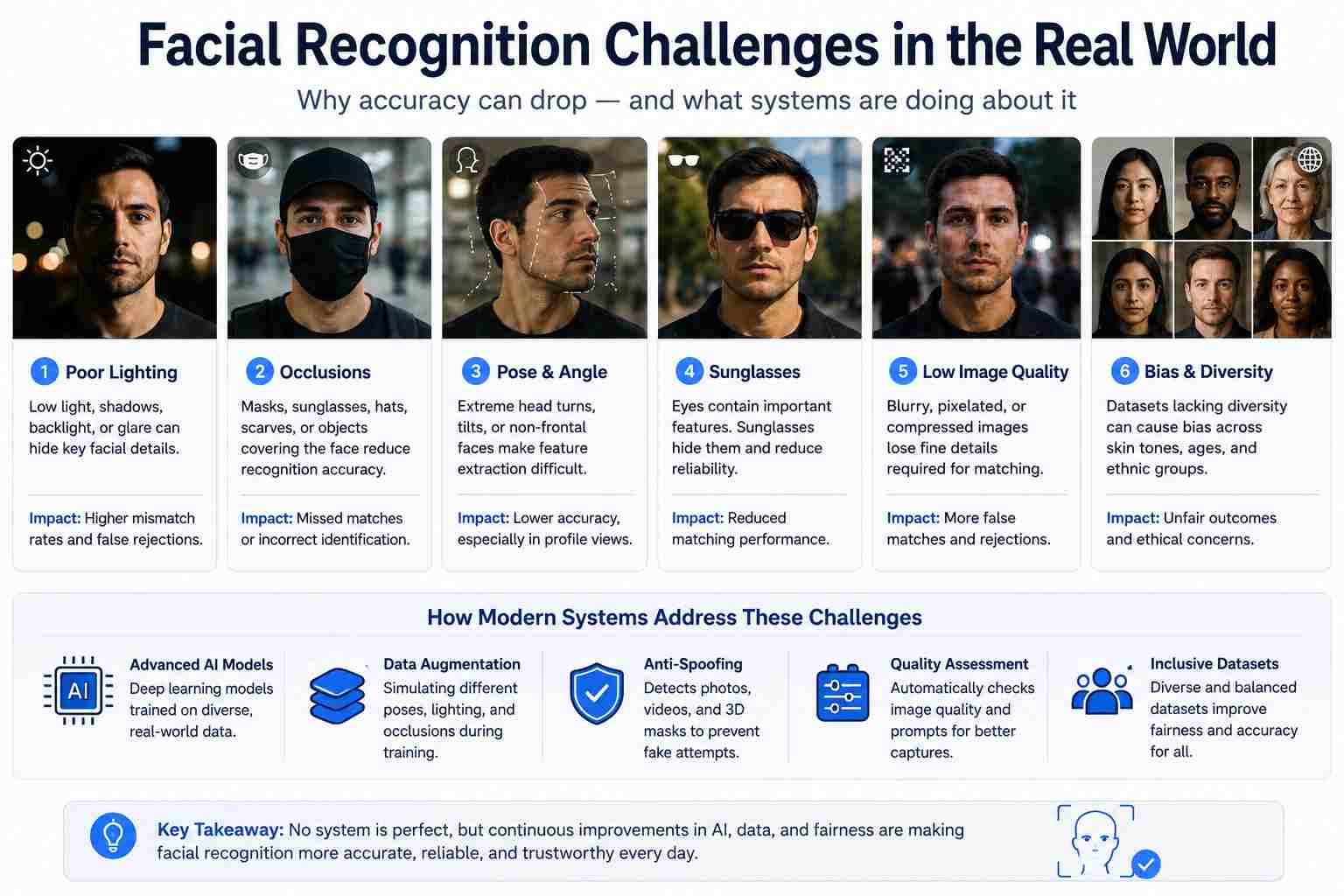 Facial Recognition: How It Works, Security, Bias, and Compliance 5 facial recognition challenges in the real world