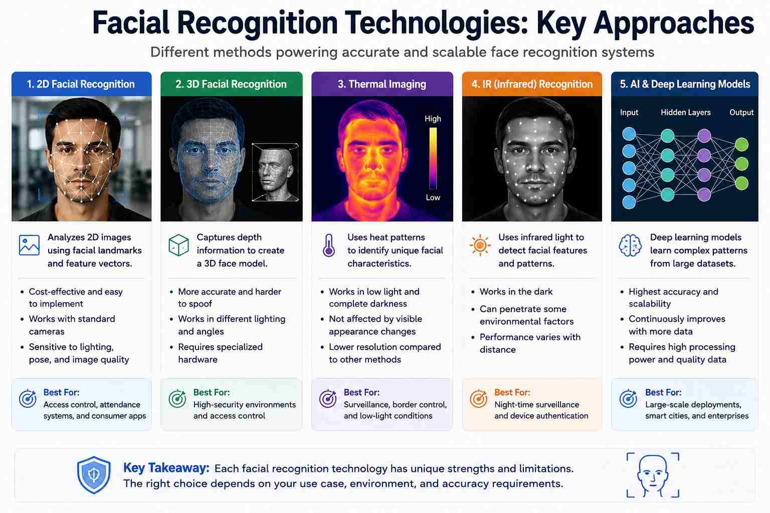 Facial Recognition: How It Works, Security, Bias, and Compliance 7 facial recognition technologies comparison