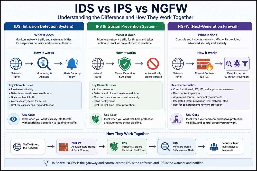 Network Security: The Complete Guide to Protecting Modern Infrastructure 2 ids vs ips vs ngfw