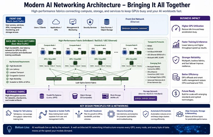 AI Networking Infrastructure: The Fabric Behind Modern GPU Clusters 6 modern ai networking architecture