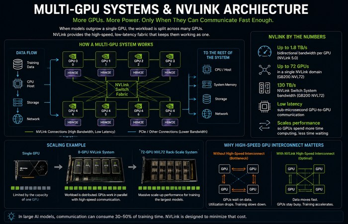 AI Compute & GPU Infrastructure: What Actually Powers Modern AI 5 multi gpu nvlink architecture