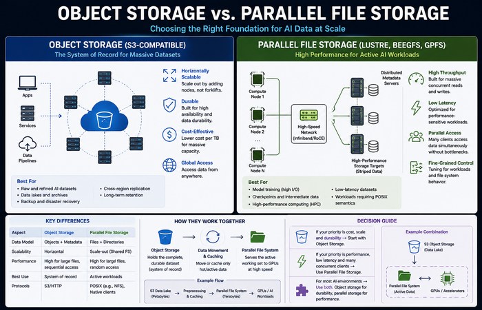 AI Storage Infrastructure: How to Keep Modern AI Systems Fed 2 object vs parallel file storage
