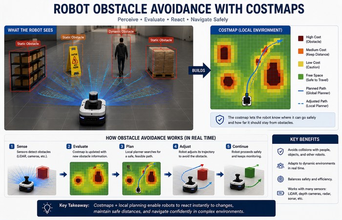 Robot Navigation & Autonomy: How Robots Localize, Plan, and Move 5 robot obstacle avoidance costmaps