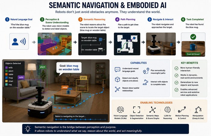 Robot Navigation & Autonomy: How Robots Localize, Plan, and Move 7 semantic navigation embodied ai robots