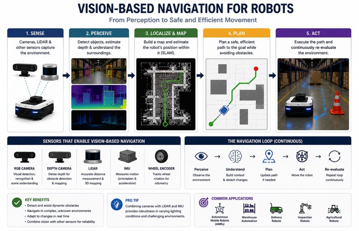 Computer Vision for Robotics: How Robots See and Understand the World 7 vision based navigation robots