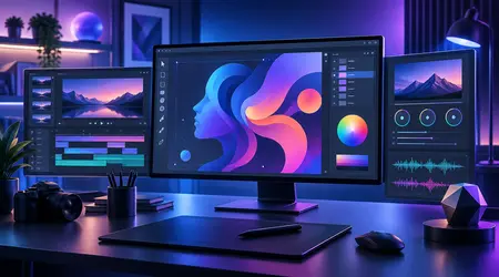 Creative design and multimedia software for graphics, video, animation and audio production
