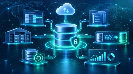 Database and data management software connecting storage, migration, recovery and analytics systems