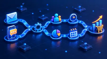 Email, SMS, and marketing automation illustration