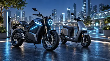 Motorcycles, scooters, and urban mobility illustration
