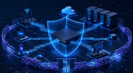 Secure network infrastructure connecting servers, cloud services and devices