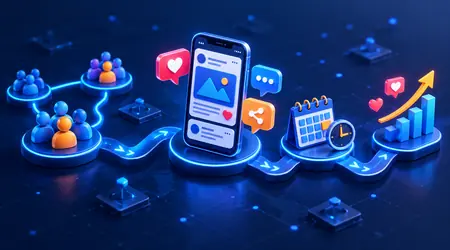 Social media marketing illustration