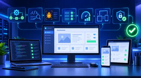 Software testing and quality assurance across automated, performance, security and cross-device tests