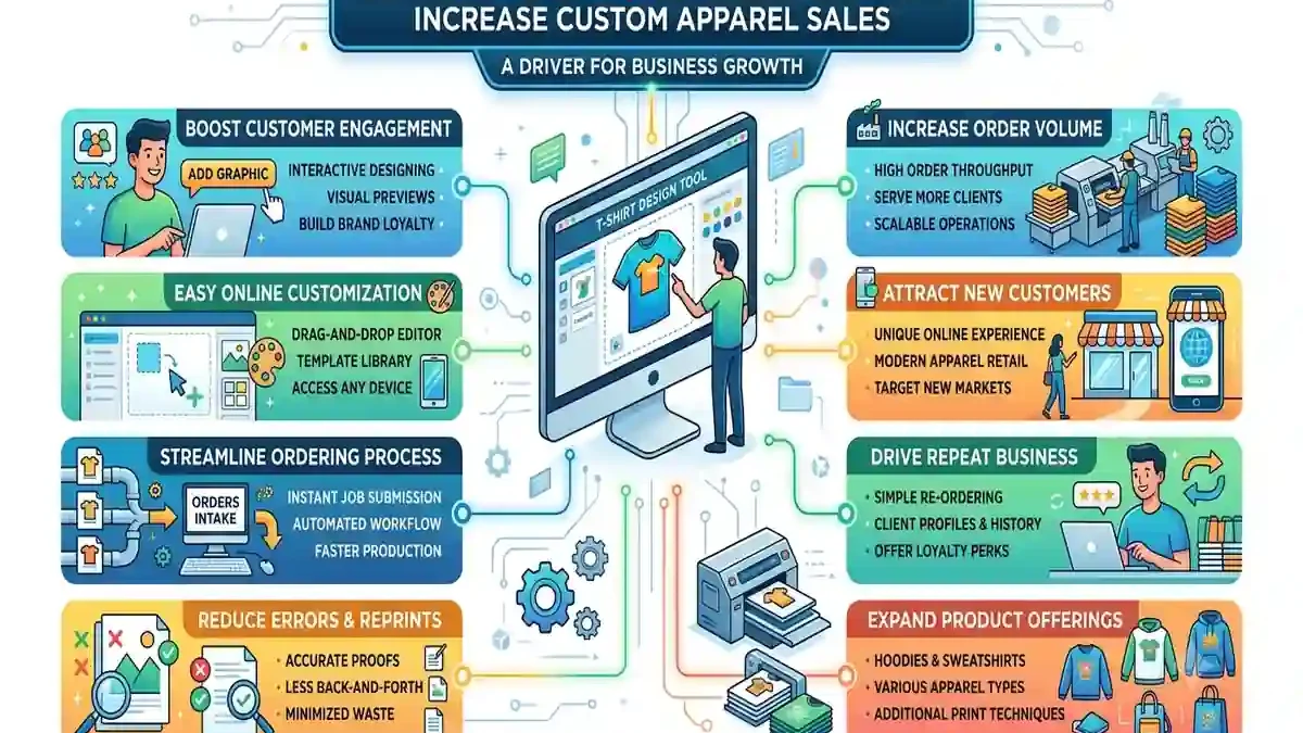 How a T-Shirt Design Tool Helps Print Shops Increase Custom Apparel Sales